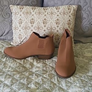 Tan knit bootie from Torrid